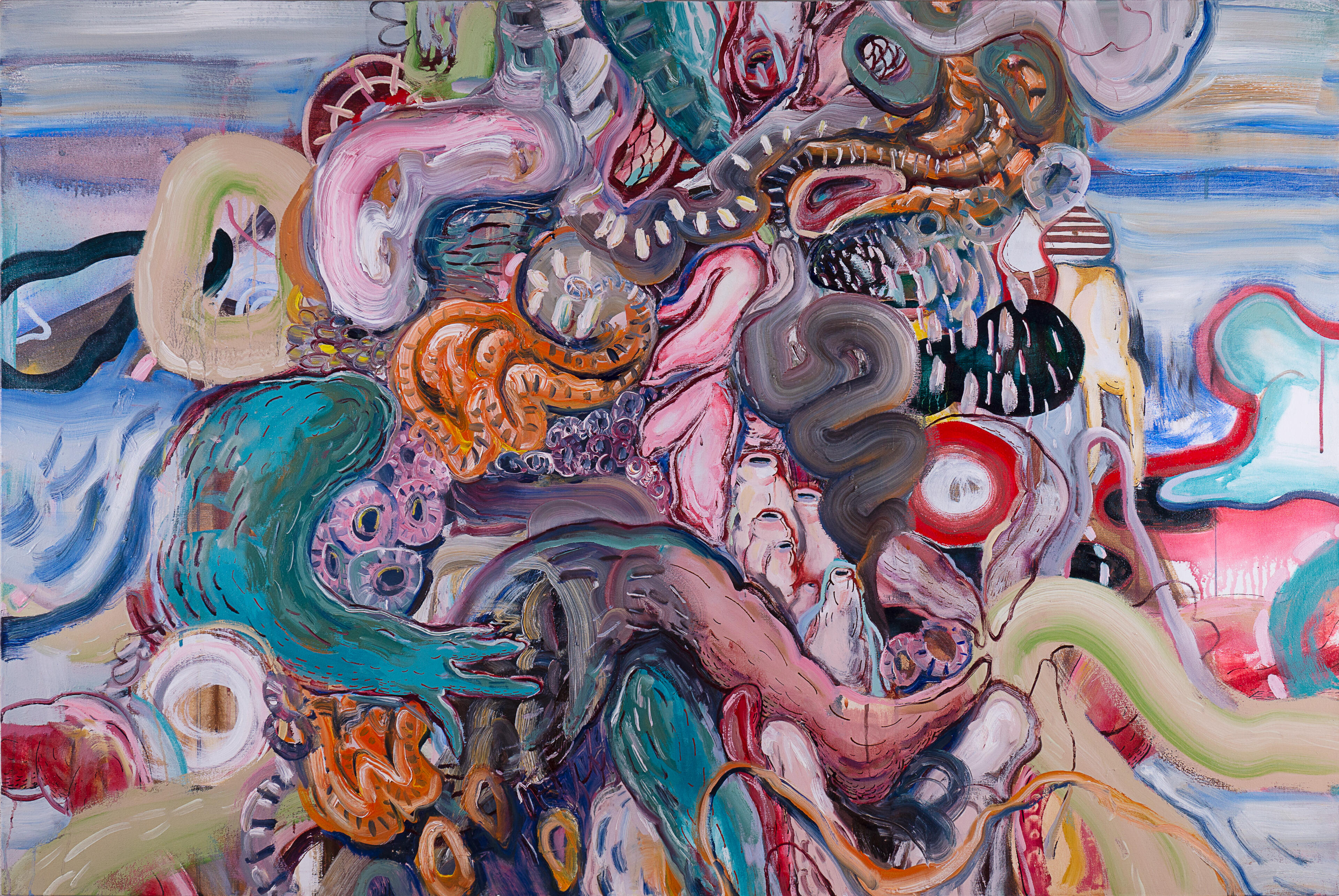 Long way home, Oil and acrylic on canvas, 40 x 60 inches, 2017