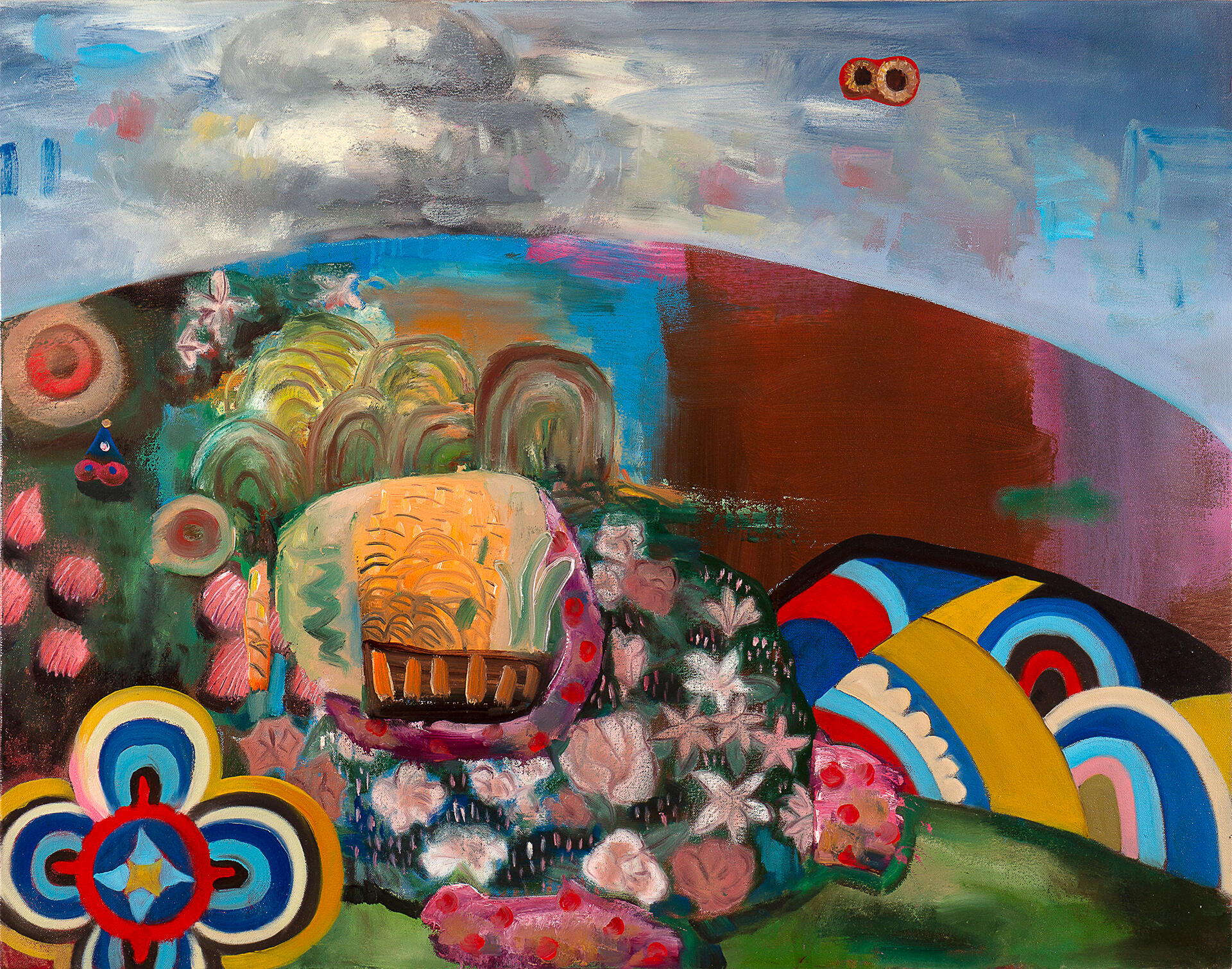 Made for offerings, Oil and acrylic on canvas, 24 x 30 inches, 2019